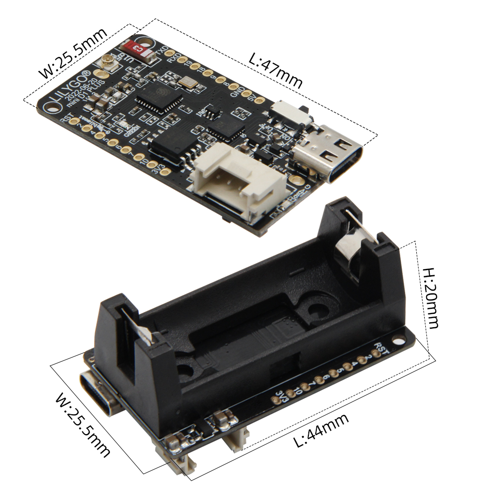 LILYGO® TTGO T-OI Plus ESP32-C – обзор и цена Esp32 Battery Holder Lipo