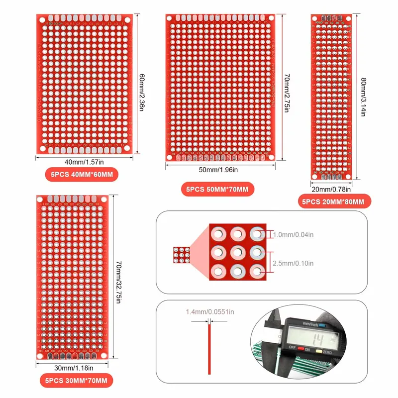 20 шт./партия, универсальная п – обзор и цена Pcb Prototyping Board