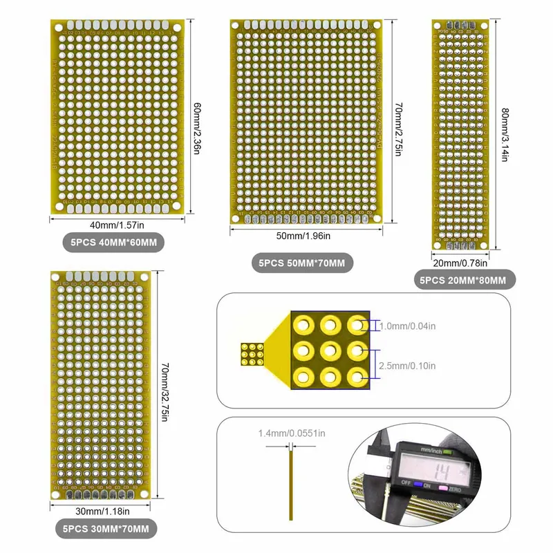 20 шт./лот, печатная плата, пр – обзор и цена Pcb Prototyping Board